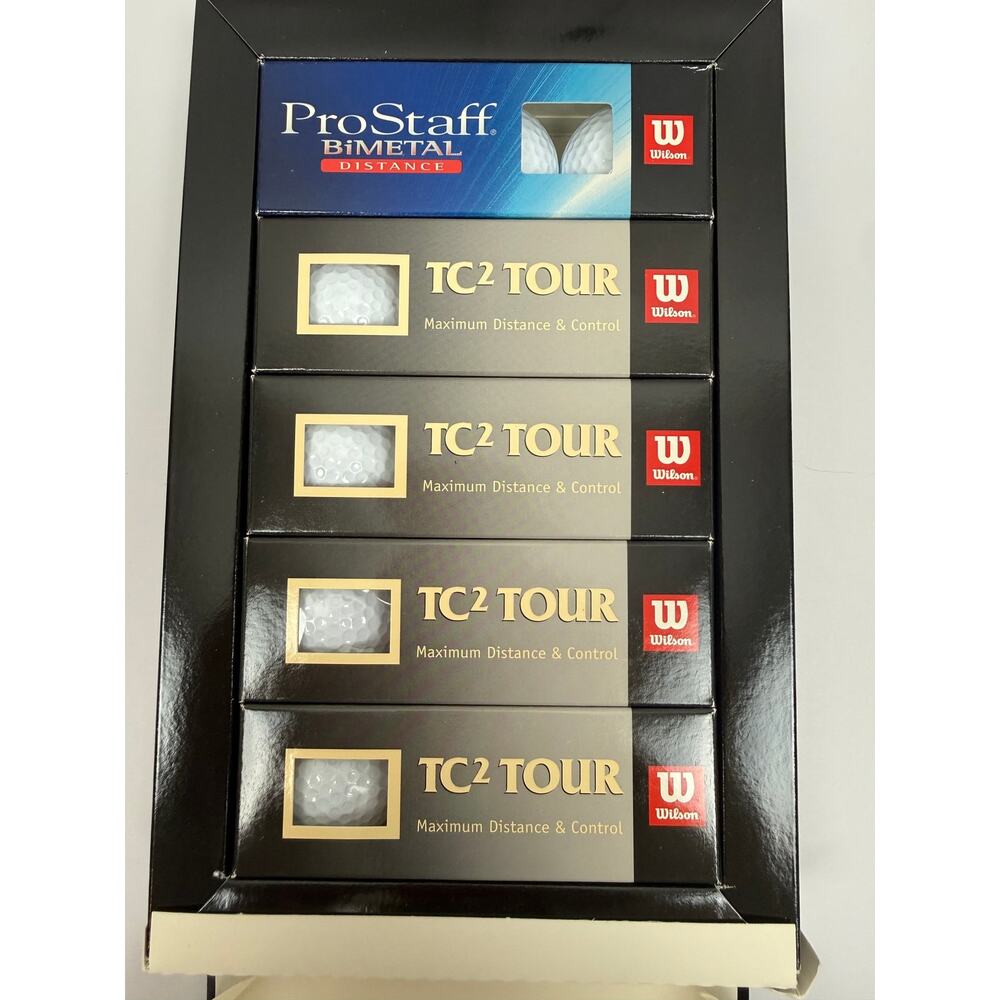 Wilson TC2 Tour Golf Balls 15 Pack + ProStaff BiMetal Sleeve NOS Sealed